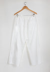 Colleen Allen Cotton Drawstring Pant in Natural White