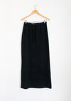 Colleen Allen Drawstring Wool Skirt in Black