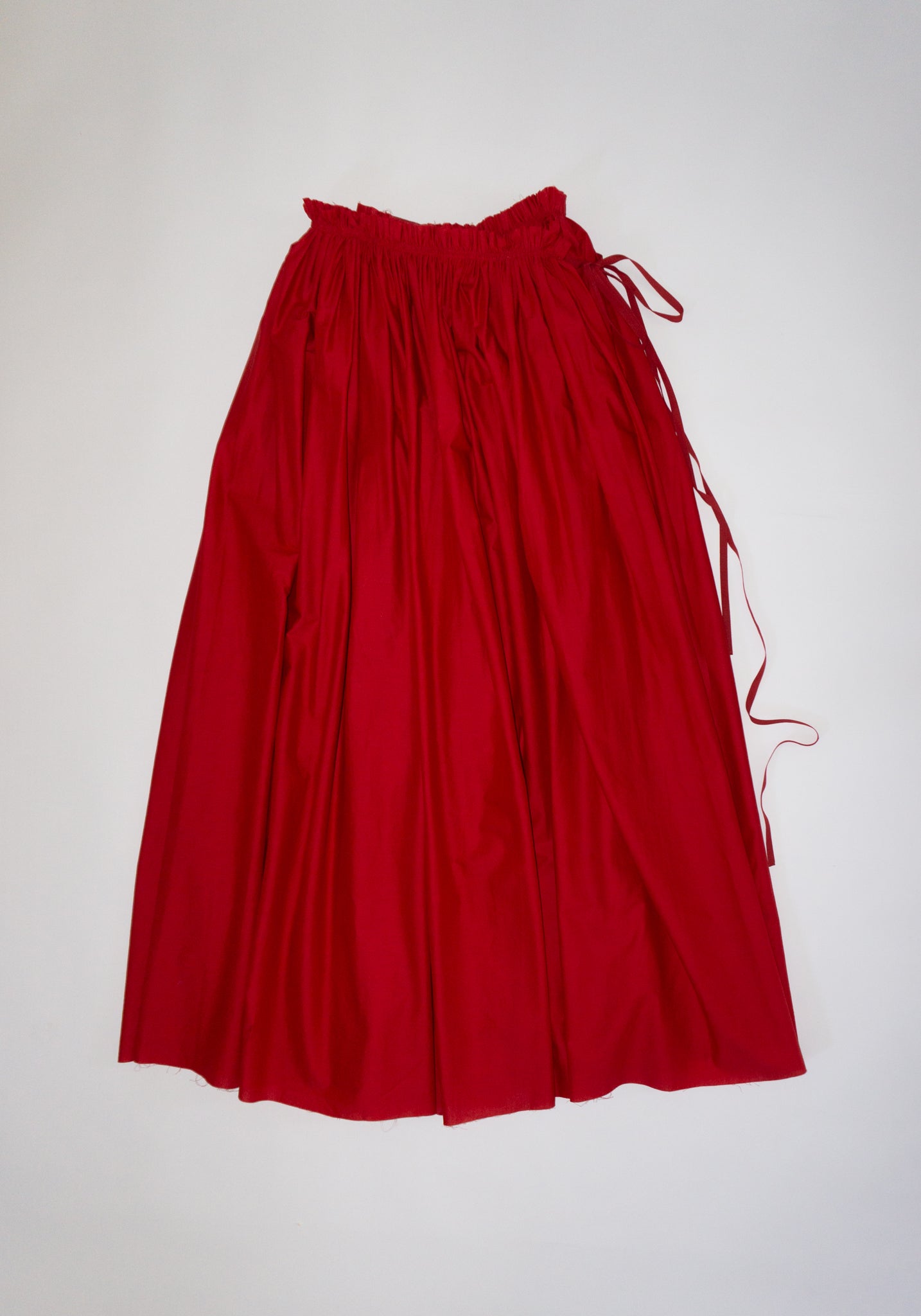 Gathered Wrap Skirt in Red