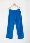 Velvet Drawstring Pant in Cerulean Blue