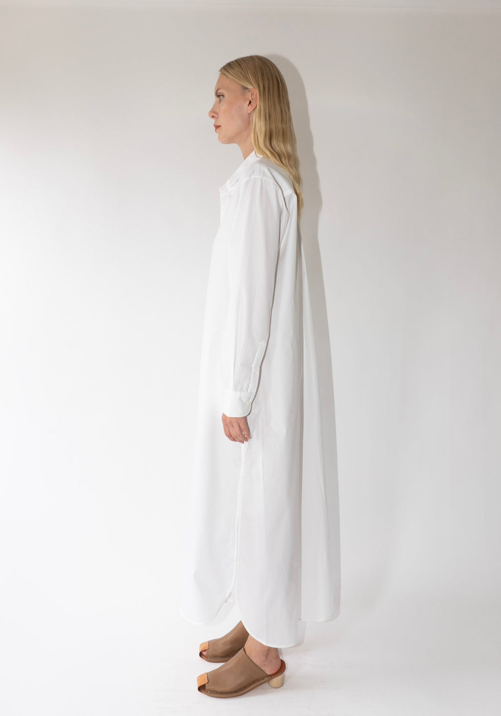 Comme Si Shirt Dress Cotton Poplin in White