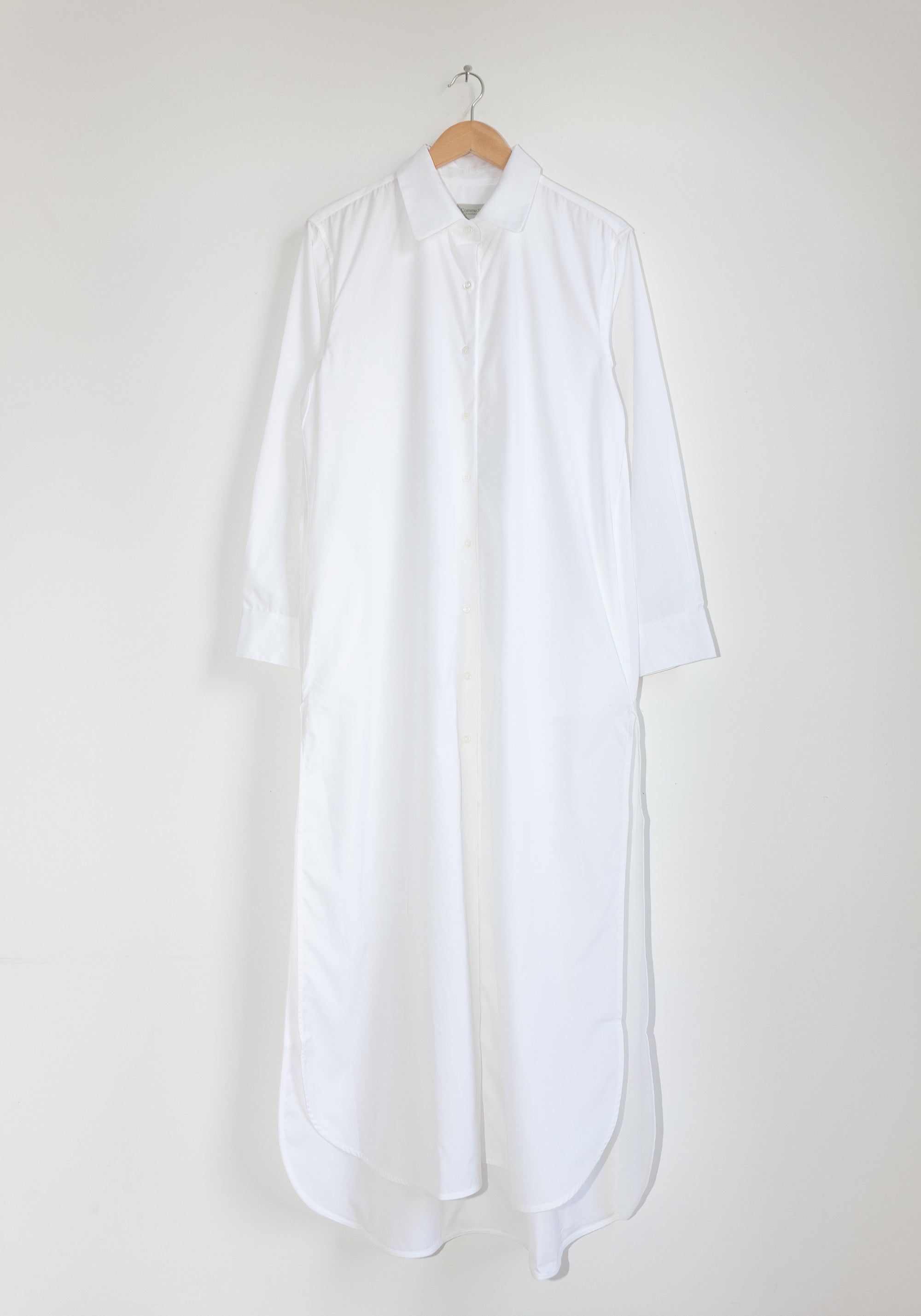 Comme Si Shirt Dress Cotton Poplin in White