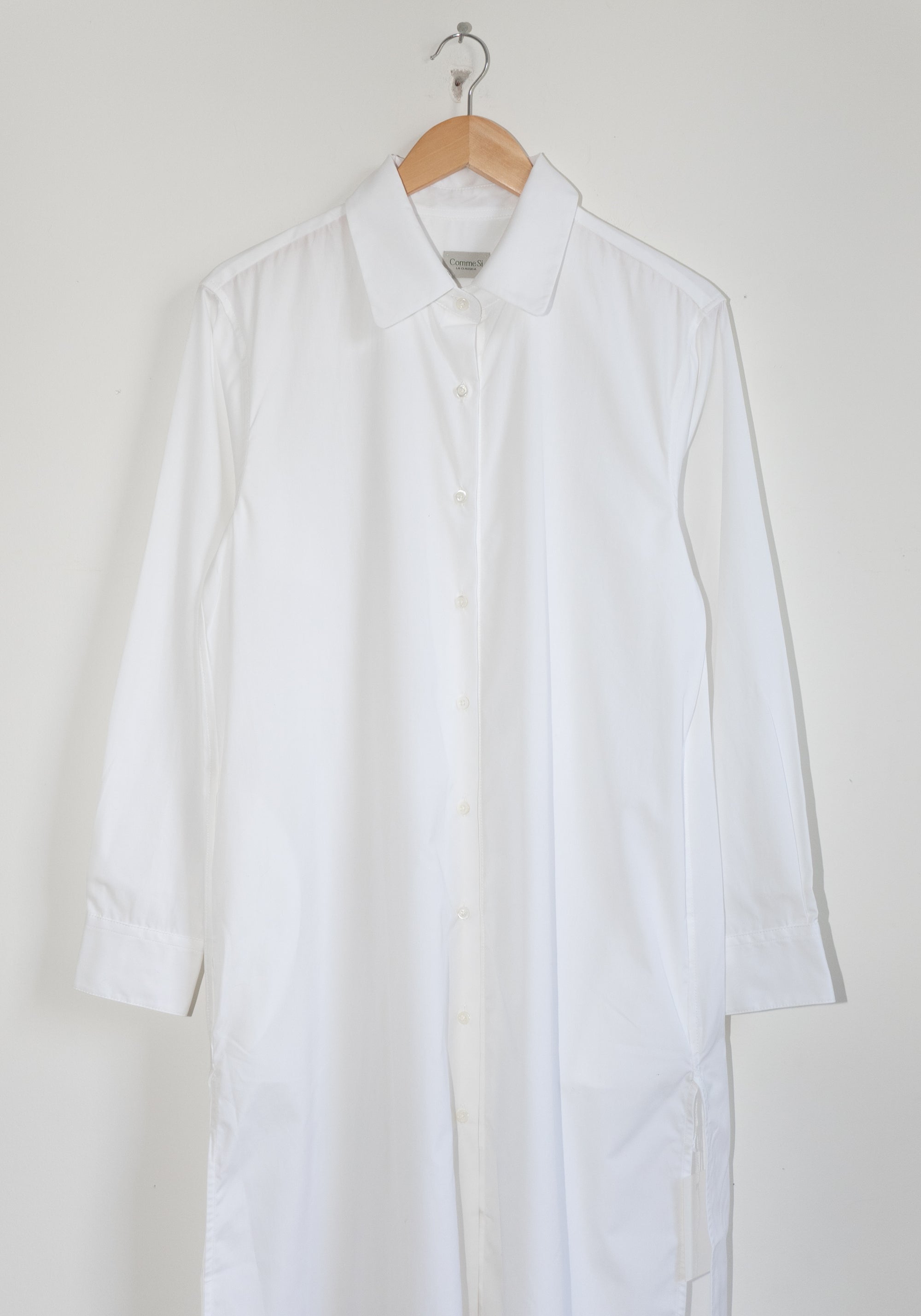 Comme Si Shirt Dress Cotton Poplin in White