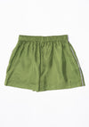 Silk Twill Boxer Classica Short in Olive with Lilac Piping