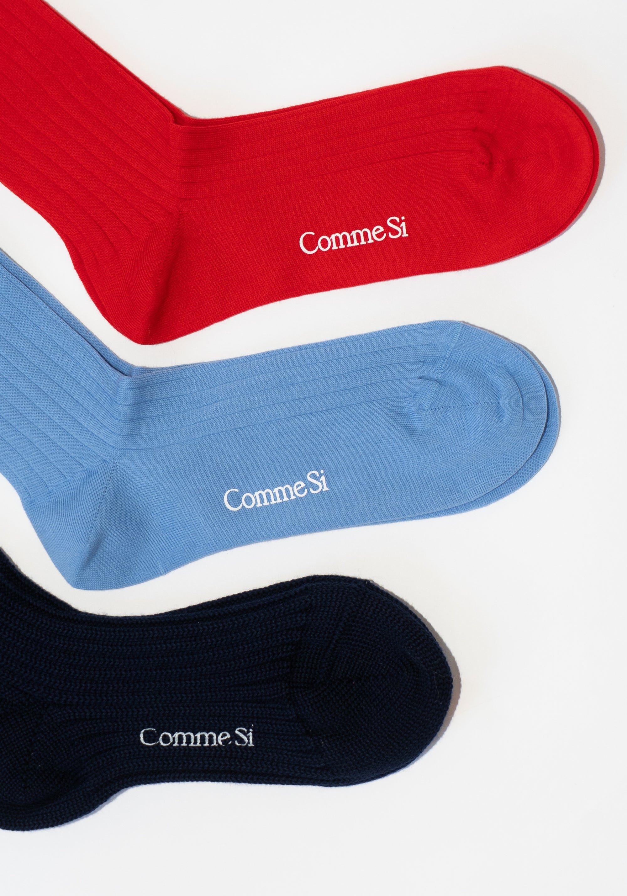 Comme Si Yves Socks in Scarlet