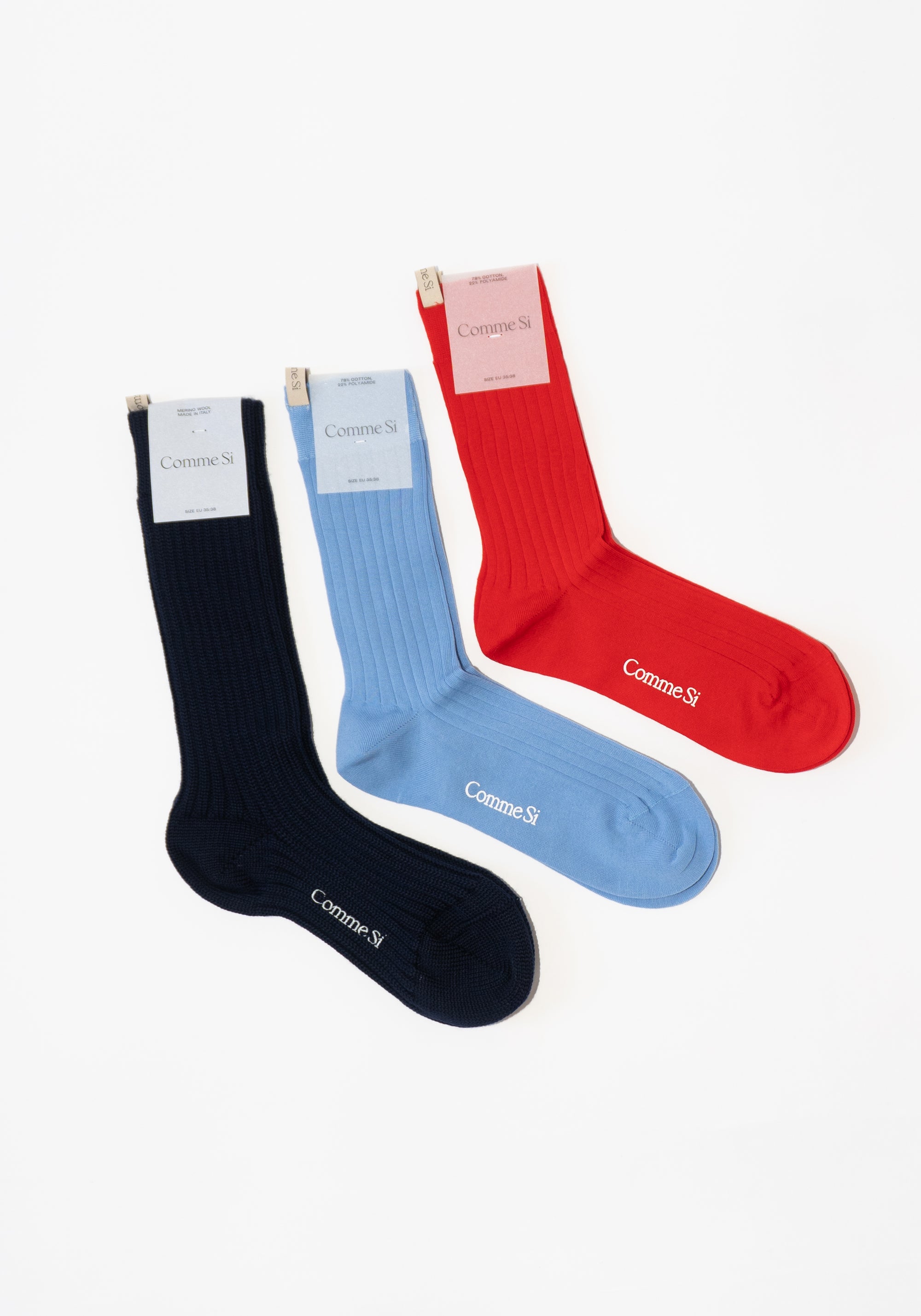 Comme Si Yves Socks in Scarlet