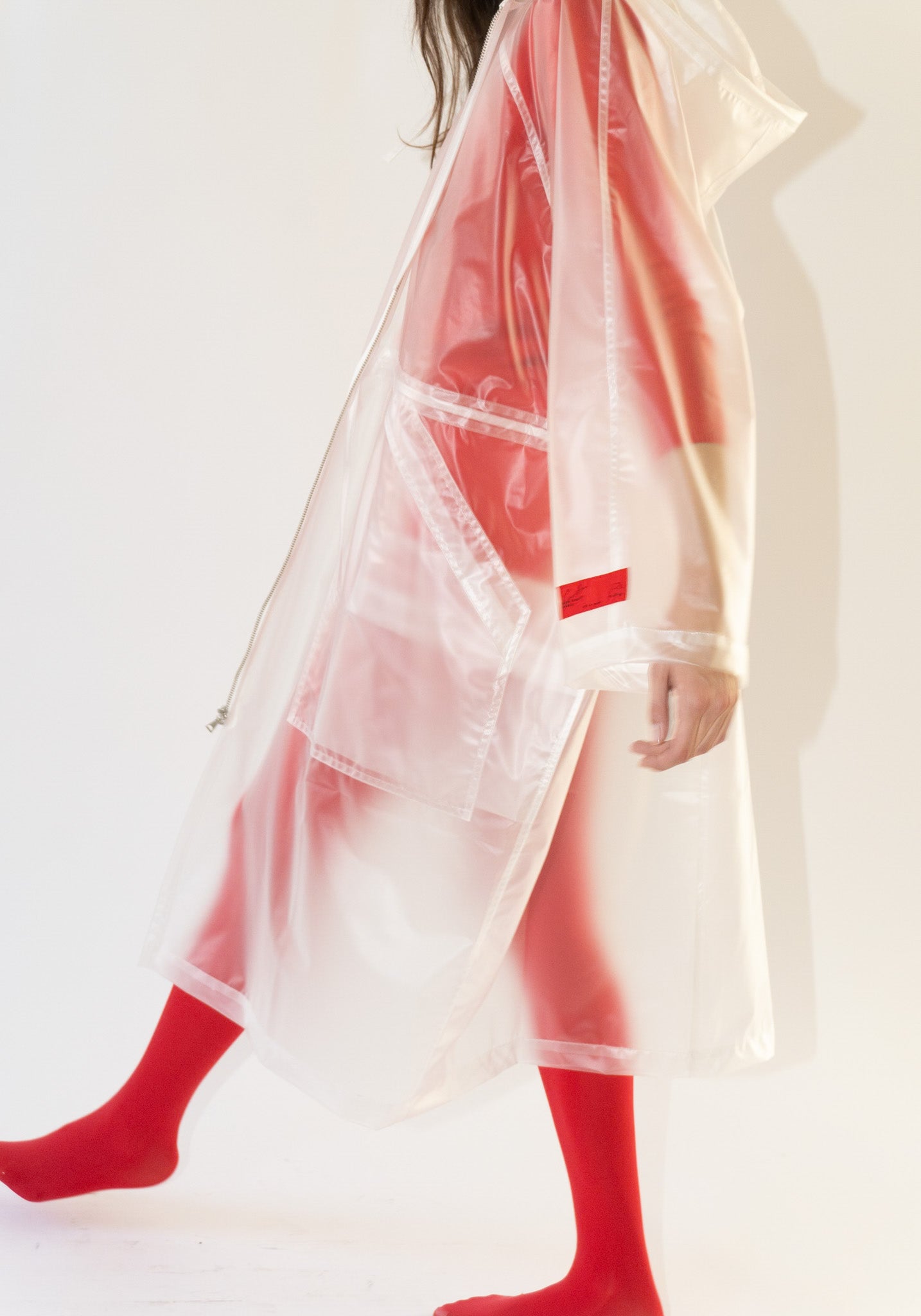 Cordera Hooded Transparent Raincoat in Clear