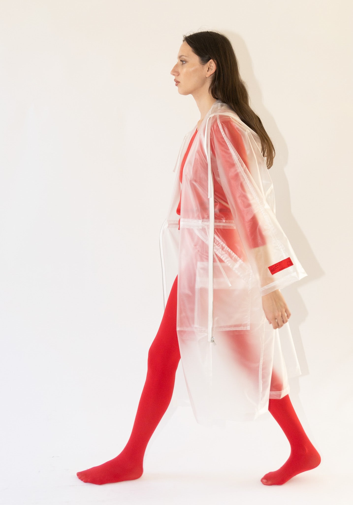 Cordera Hooded Transparent Raincoat in Clear