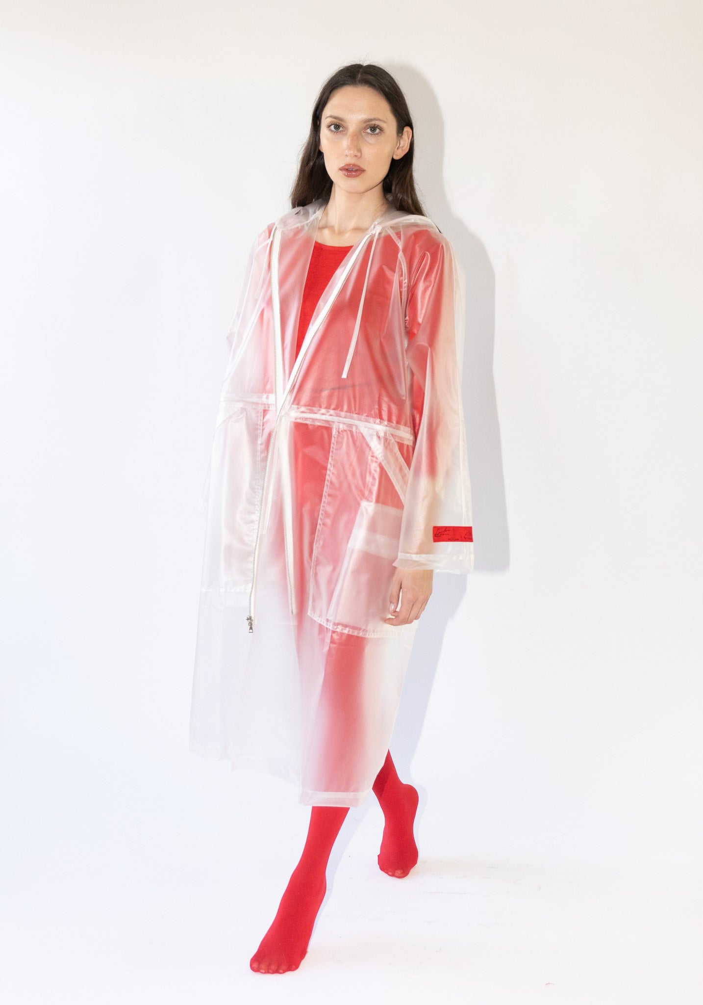 Cordera Hooded Transparent Raincoat in Clear