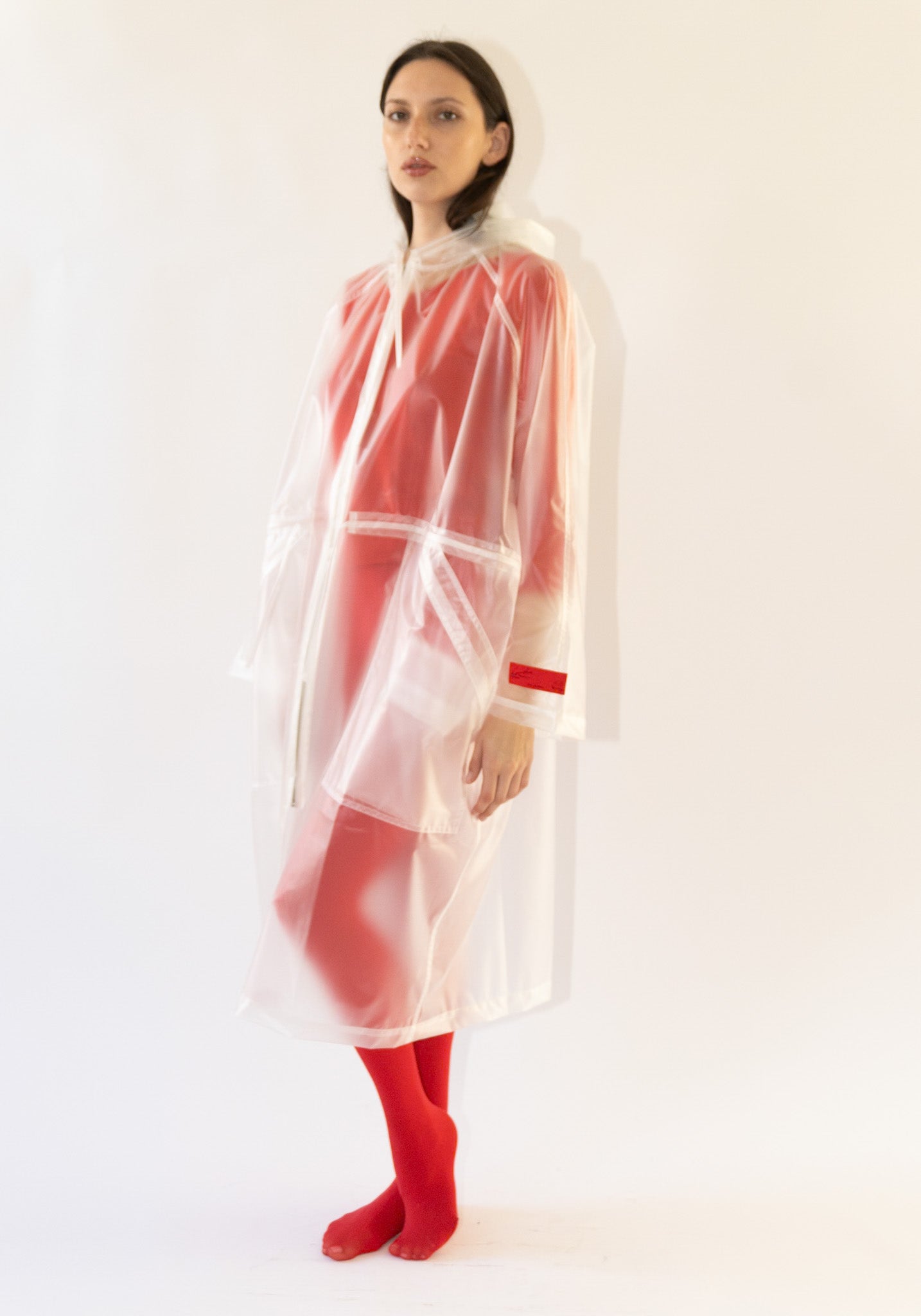 Cordera Hooded Transparent Raincoat in Clear