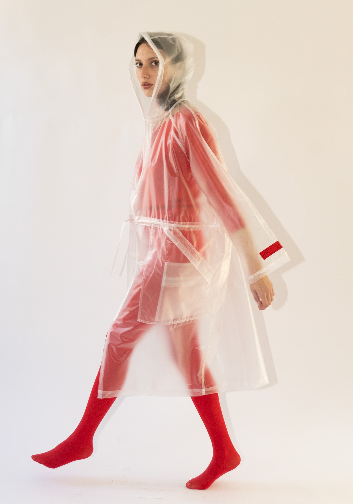 Cordera Hooded Transparent Raincoat in Clear