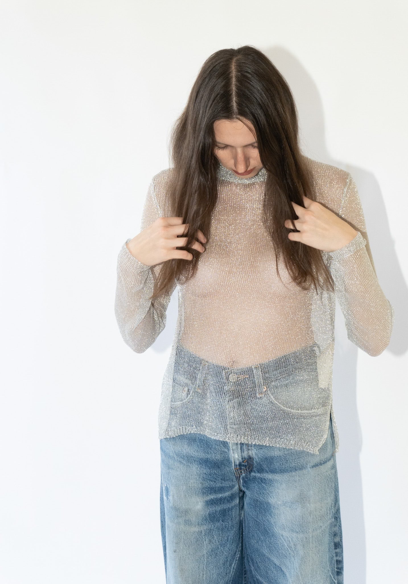 Cordera Mesh Turtleneck Sweater