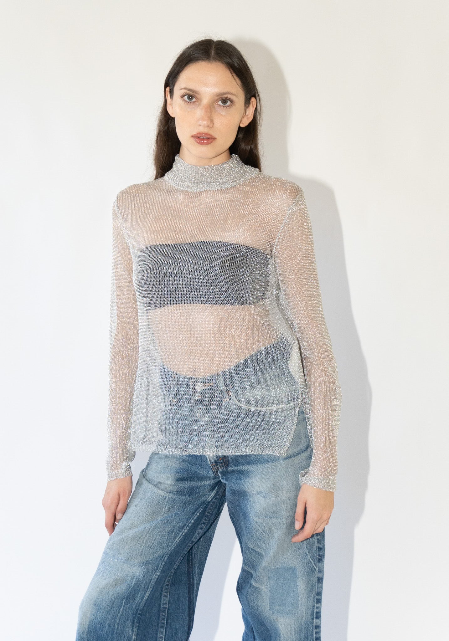 Cordera Mesh Turtleneck Sweater