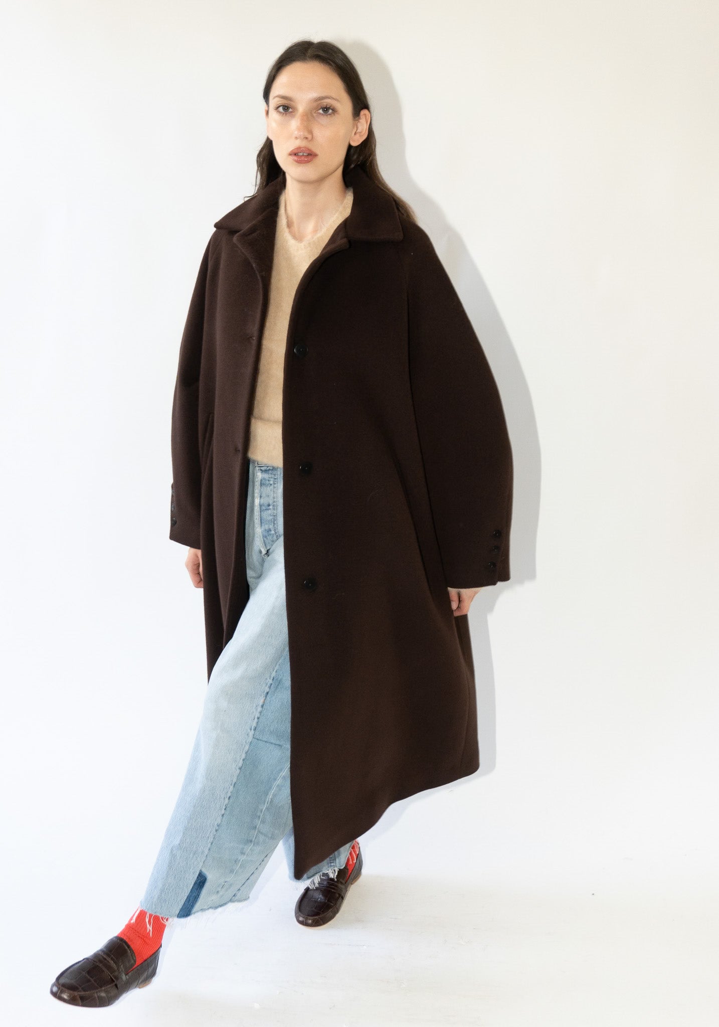 Cordera Virgin Wool Coat in Chocolate