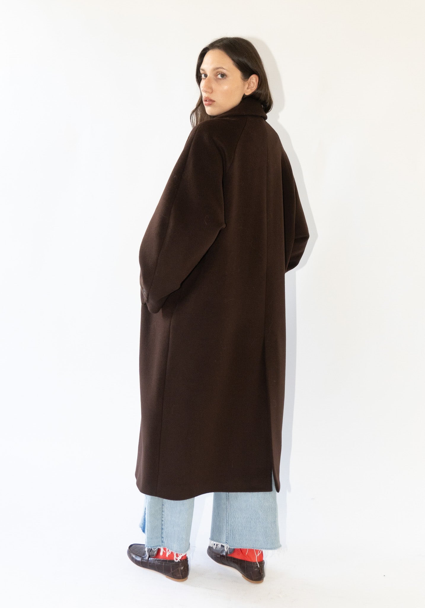 Cordera Virgin Wool Coat in Chocolate