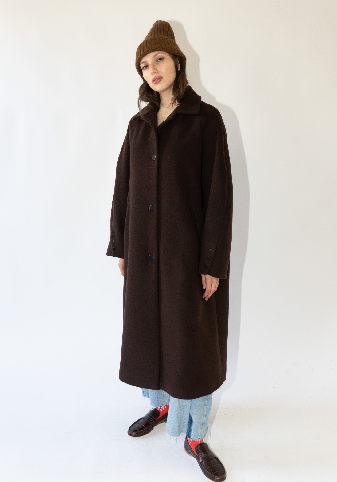 Cordera Virgin Wool Coat in Chocolate