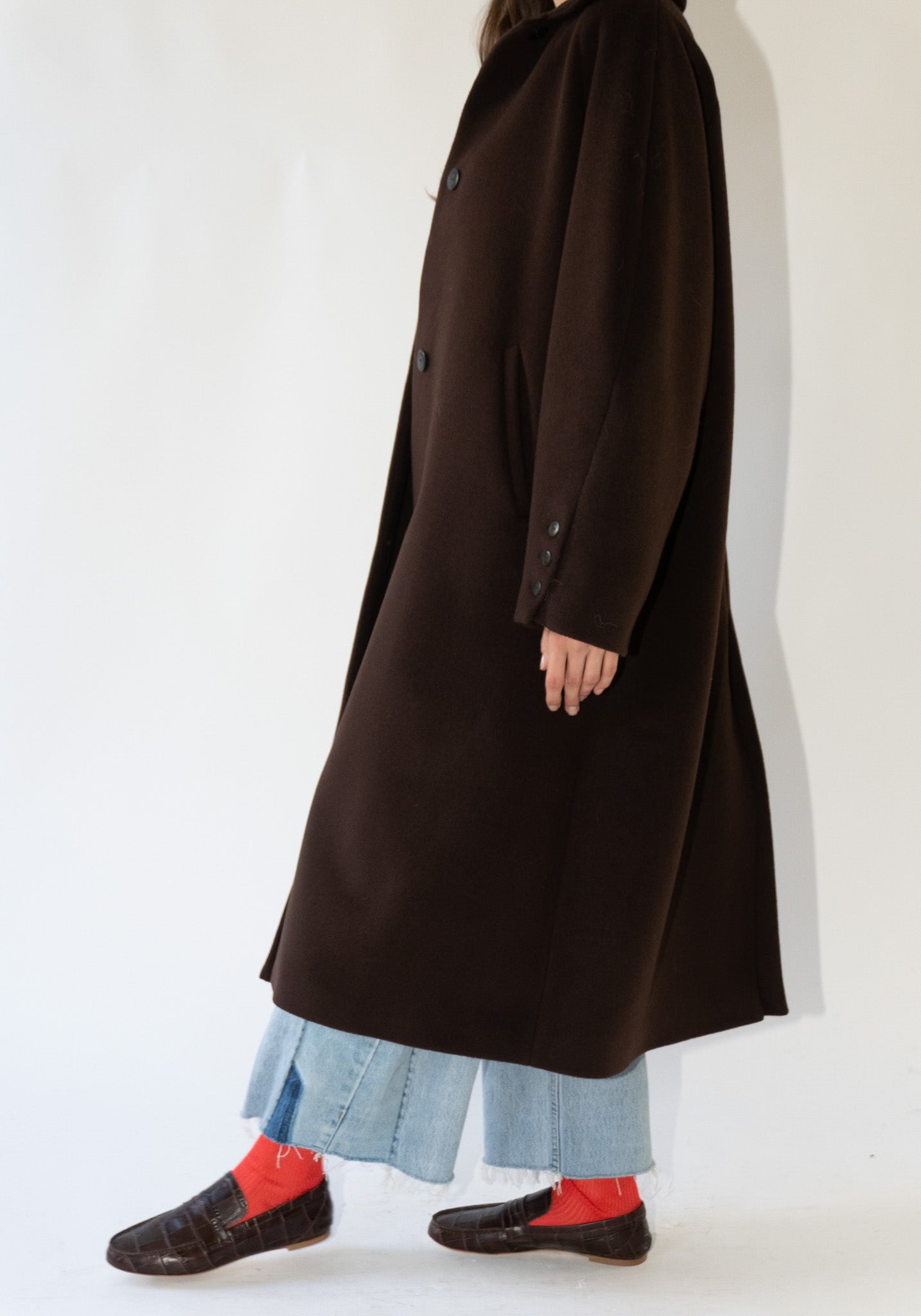 Cordera Virgin Wool Coat in Chocolate