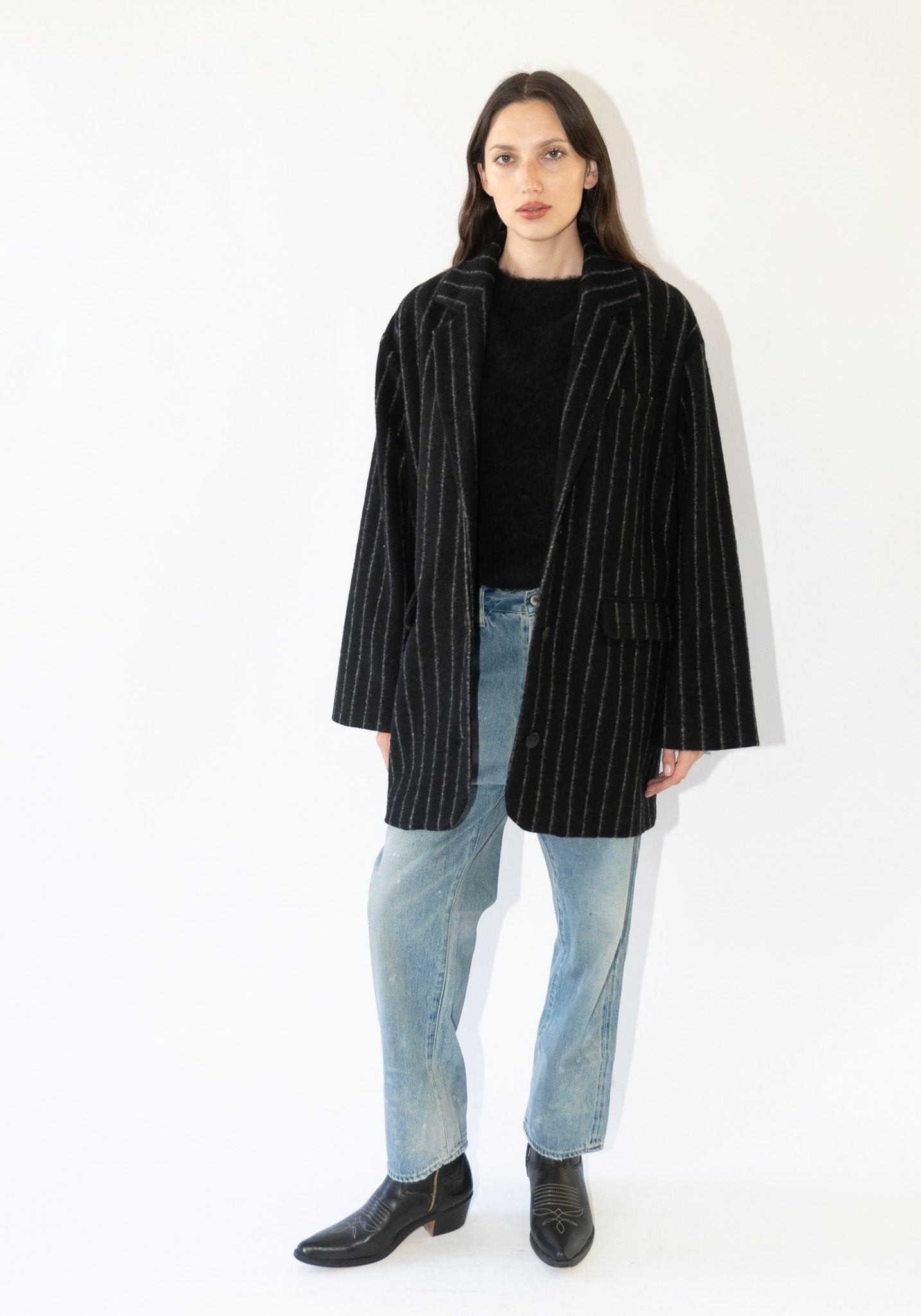 Virgin Wool Striped Jacket in Striped