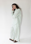 Cristaseya Oversized Pajama Pants in Striped Pastel Green
