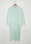 Cristaseya Maxi Shirt Dress in White and Green Stripes