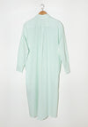 Cristaseya Maxi Shirt Dress in White and Green Stripes