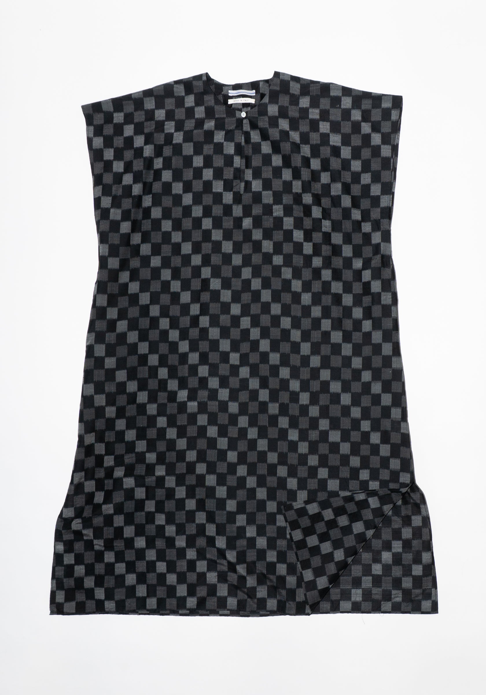 Cristaseya Oversized Caftan in Black and Grey Checks