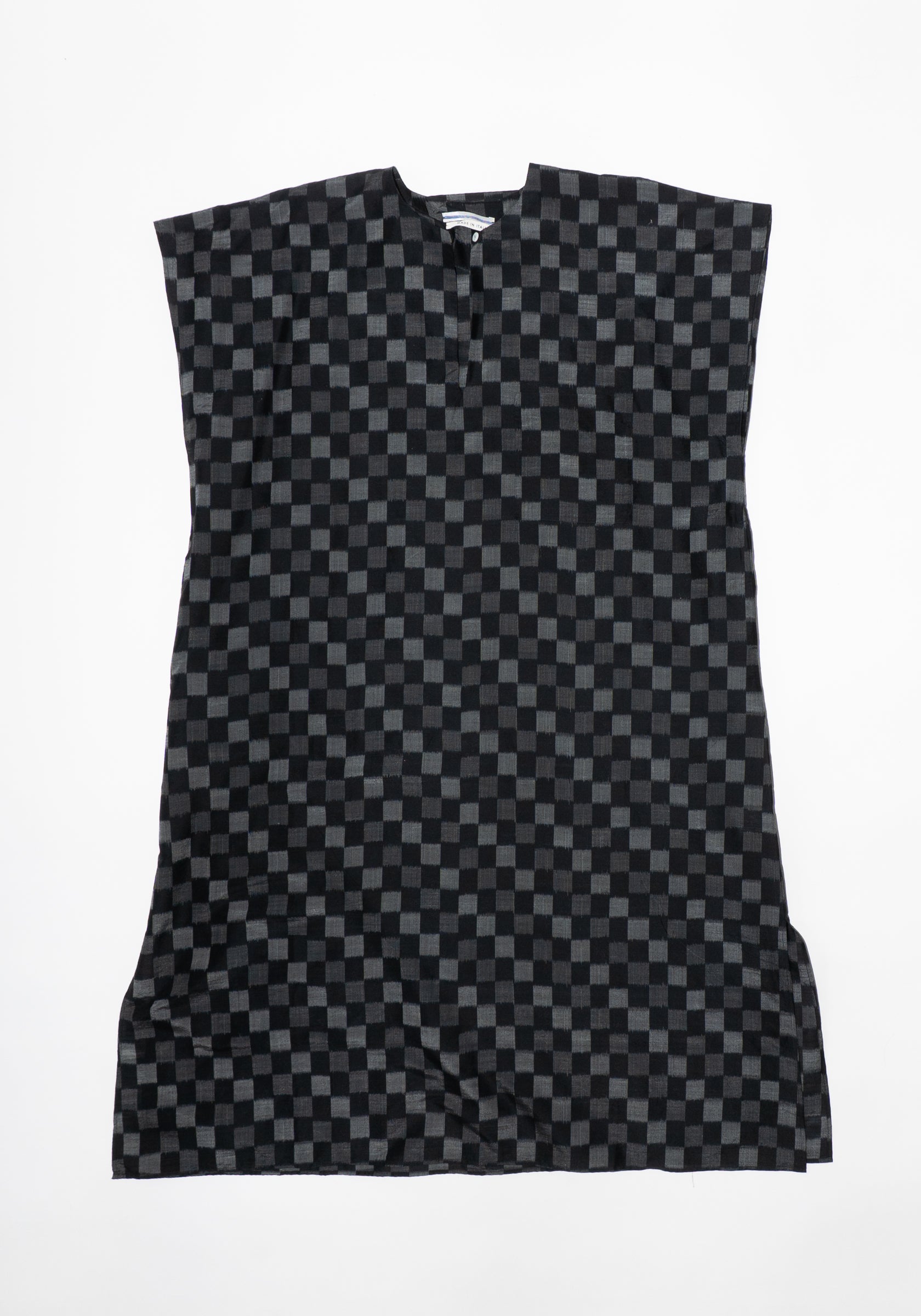 Cristaseya Oversized Caftan in Black and Grey Checks