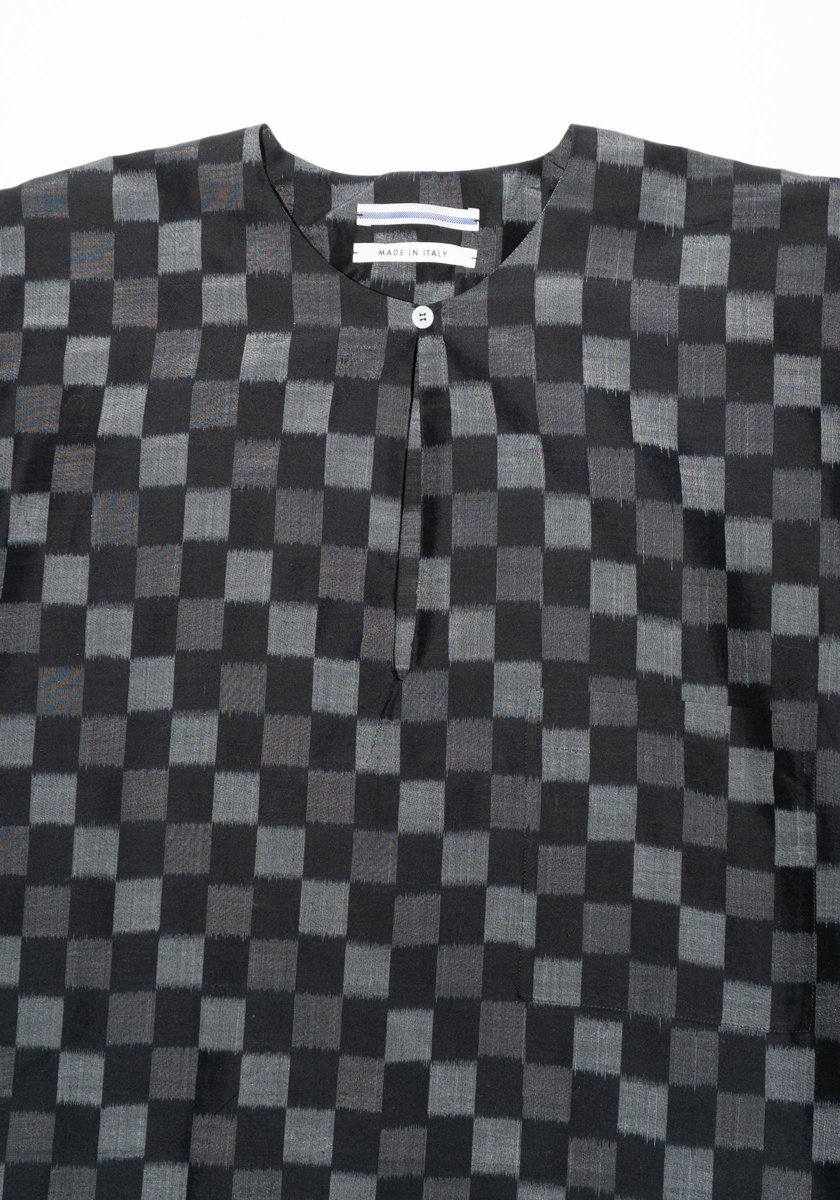 Cristaseya Oversized Caftan in Black and Grey Checks