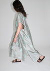 Cristaseya Oversized Caftan in Grey Green Polka Dots