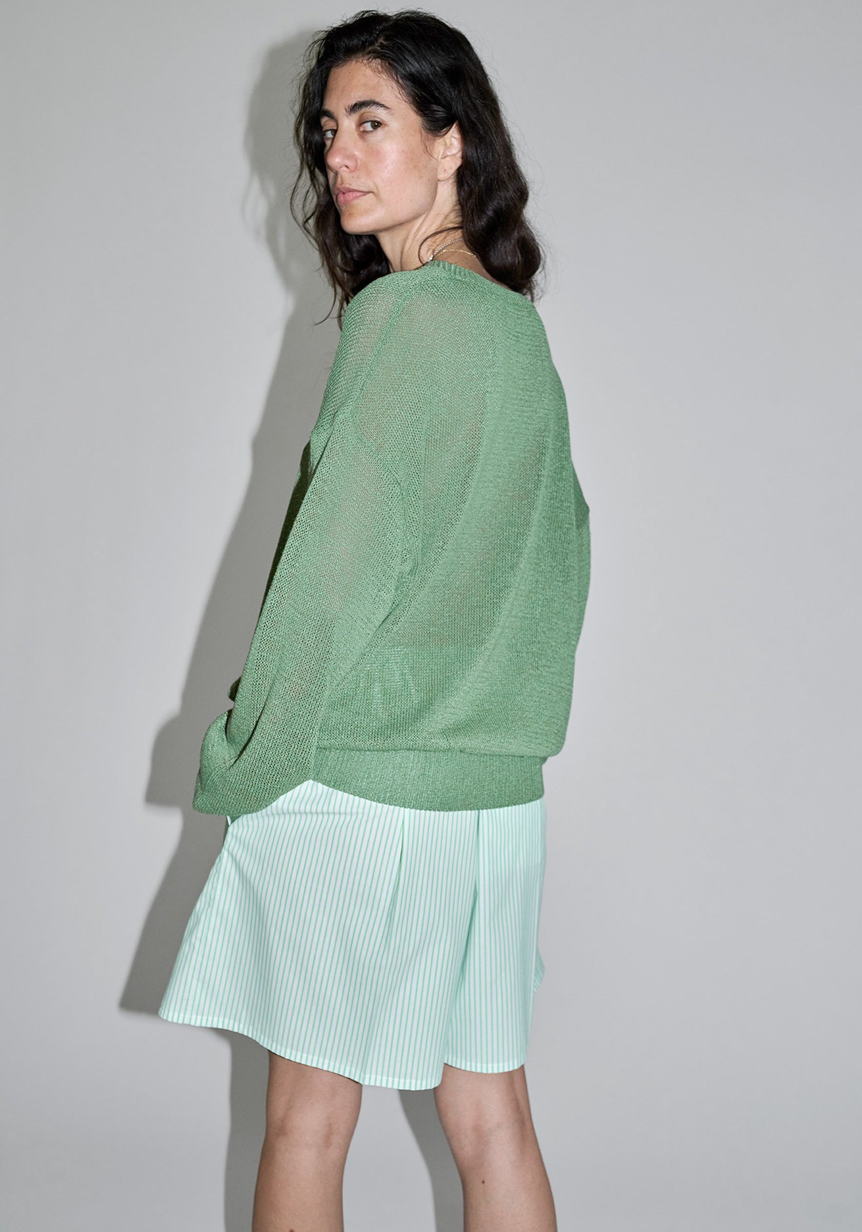 Cristaseya Oversized Washi Paper Sweater in Sauge