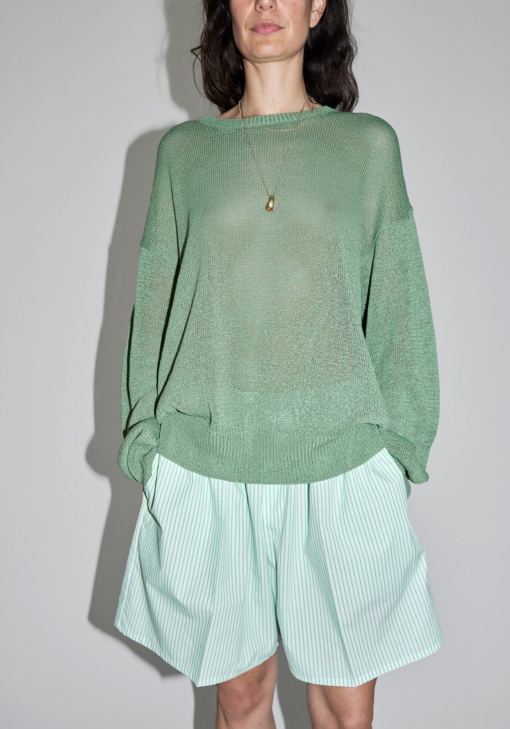 Cristaseya Oversized Washi Paper Sweater in Sauge