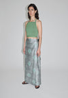 Cristaseya Pareo Skirt in Grey Green Polka Dot