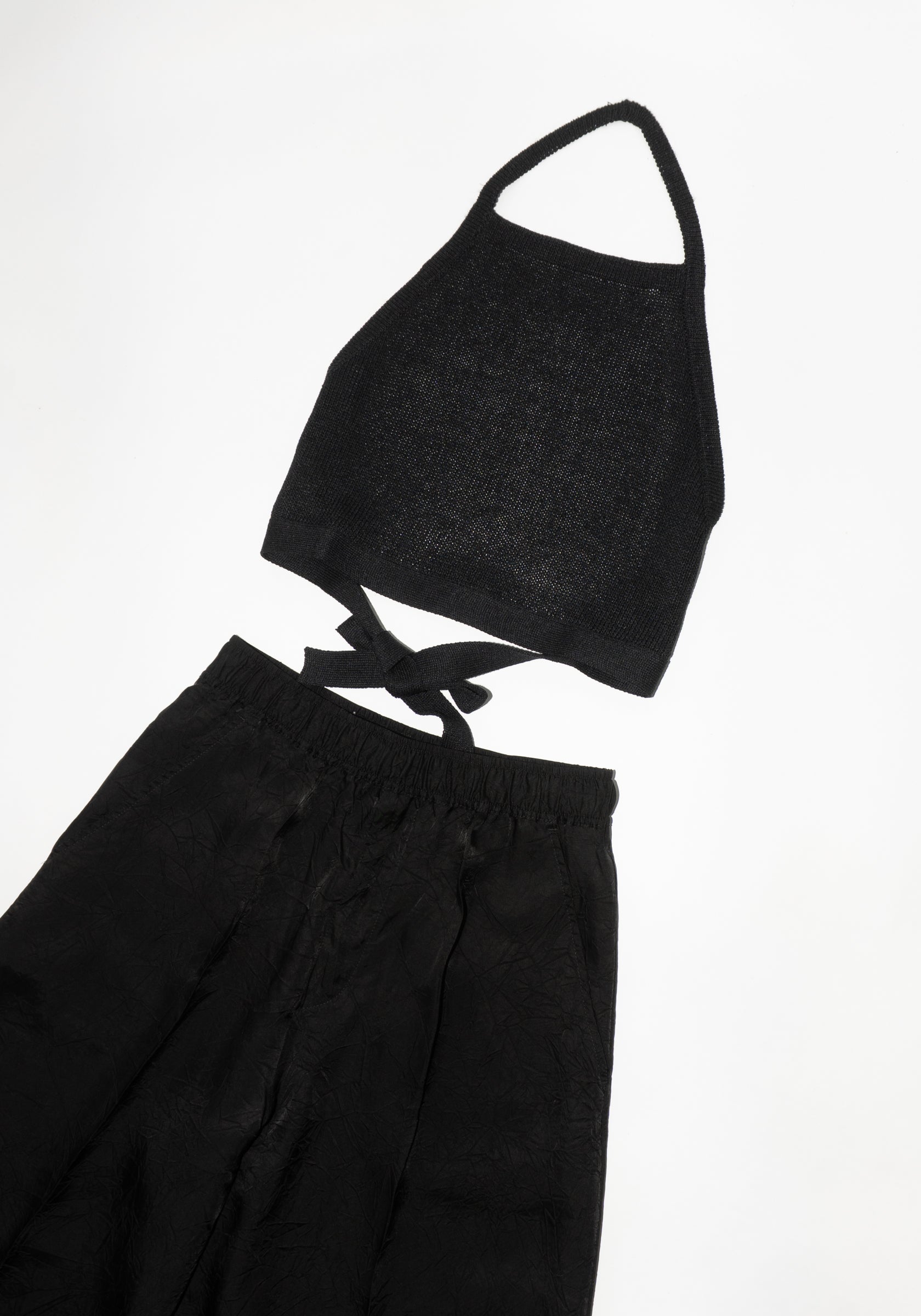 Cristaseya Washi Paper Summer Top in Black