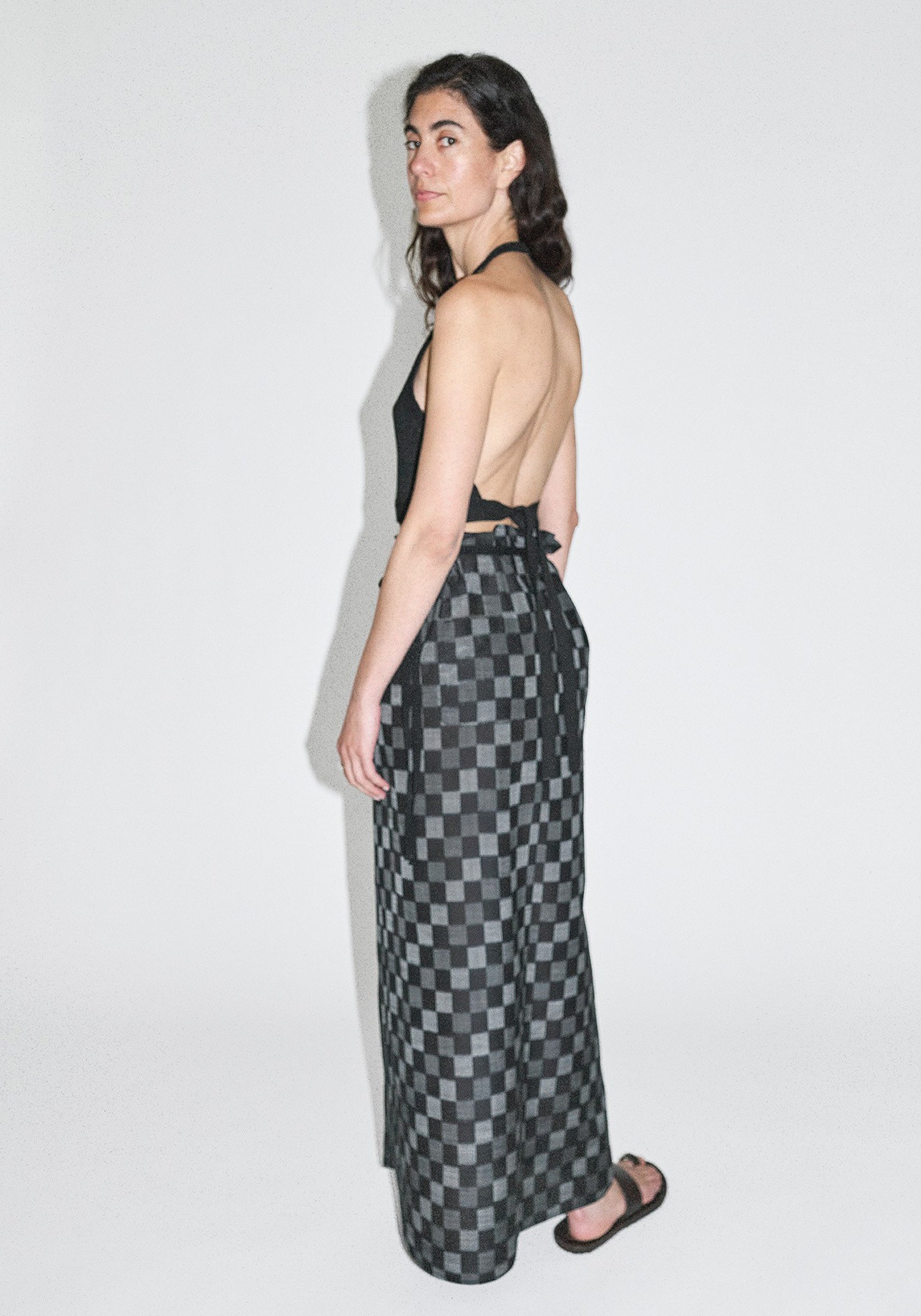 Cristaseya Washi Paper Summer Top in Black