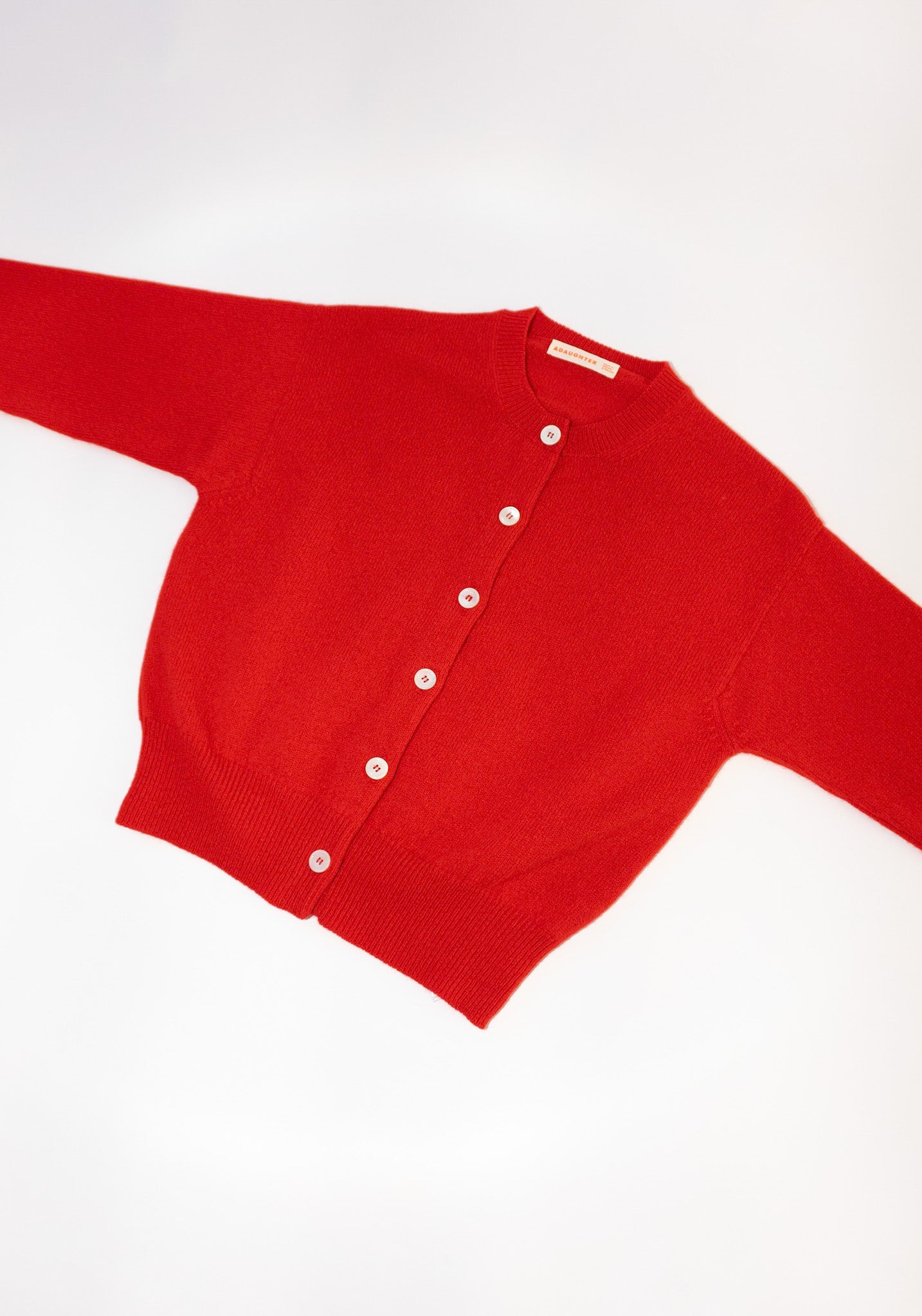 Ada Crewneck Cardigan in Poppy Red