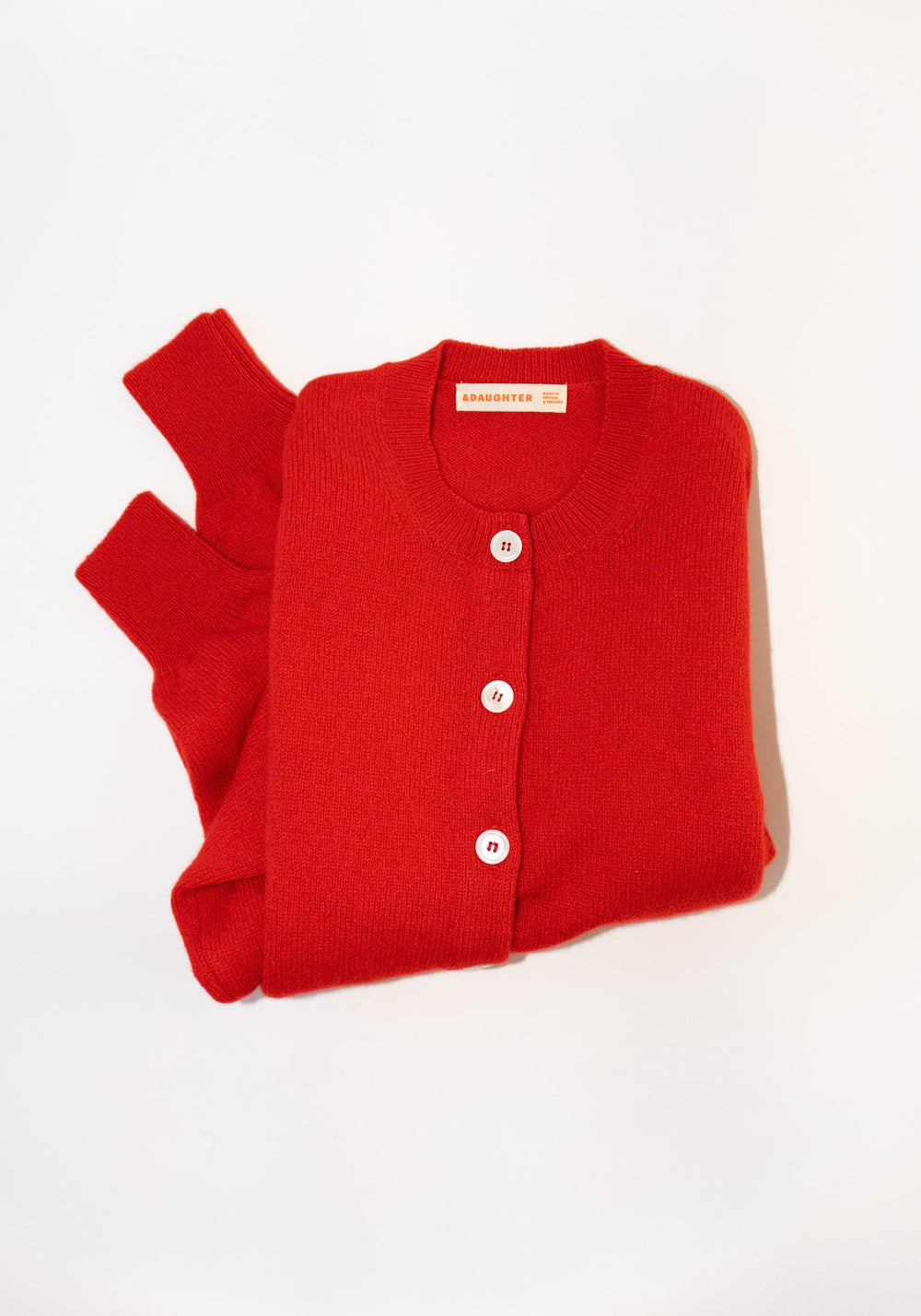 Ada Crewneck Cardigan in Poppy Red