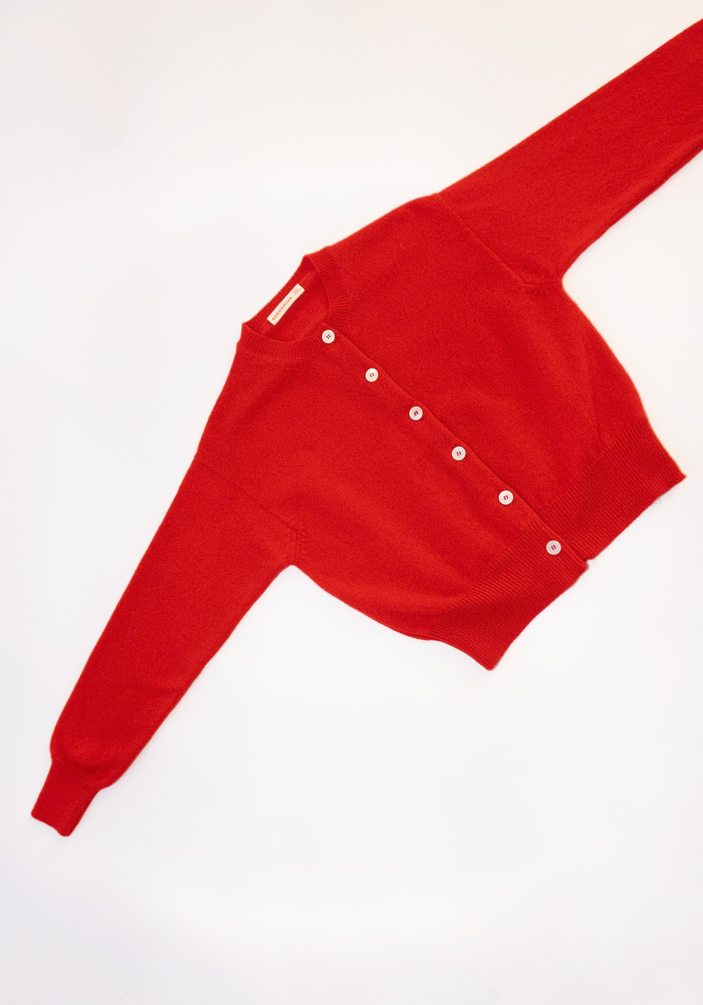 Ada Crewneck Cardigan in Poppy Red