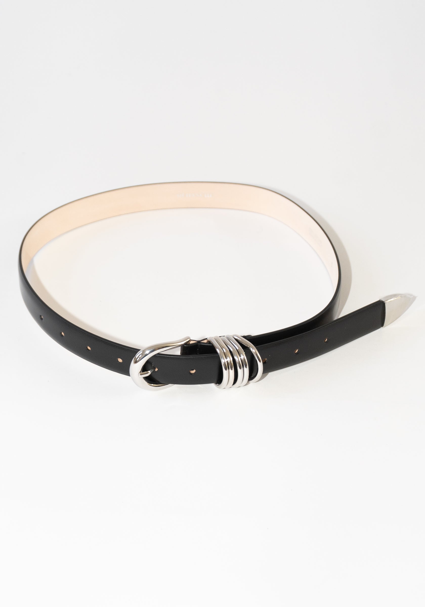 Hollyhock Leather Belt in Black