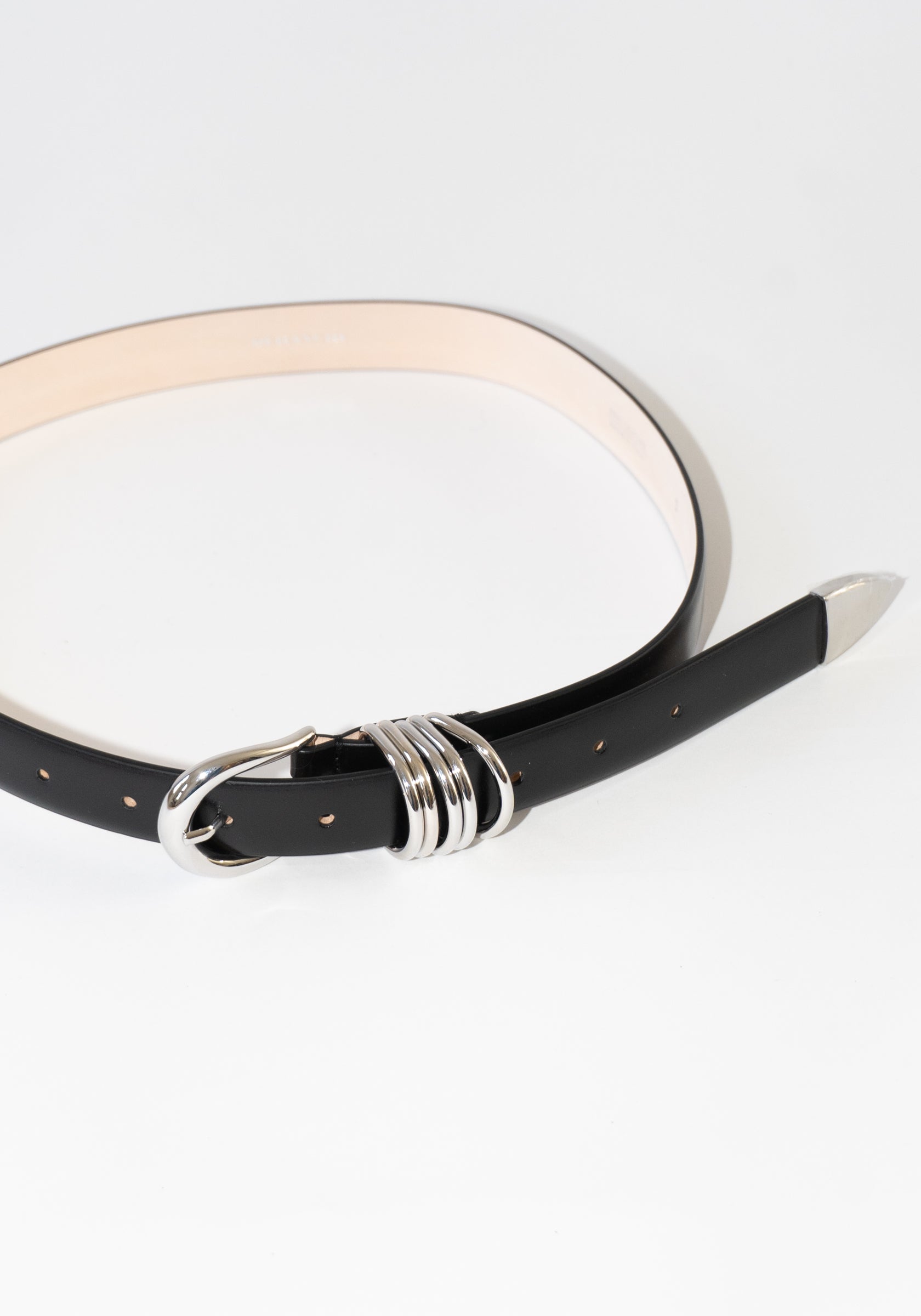 Hollyhock Leather Belt in Black