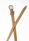 Dehanche Hollyhock Ostrich Belt in Camel with Silver