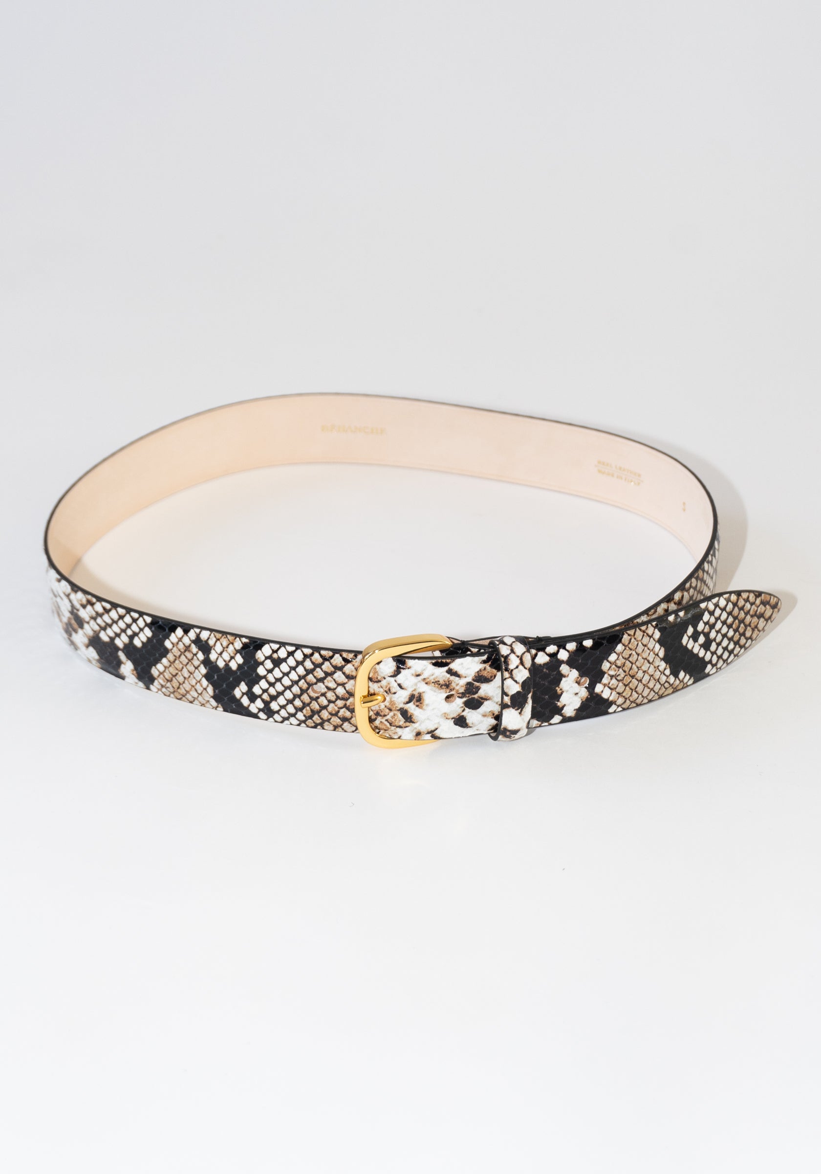 Jeanne Leather Belt in Desert Python