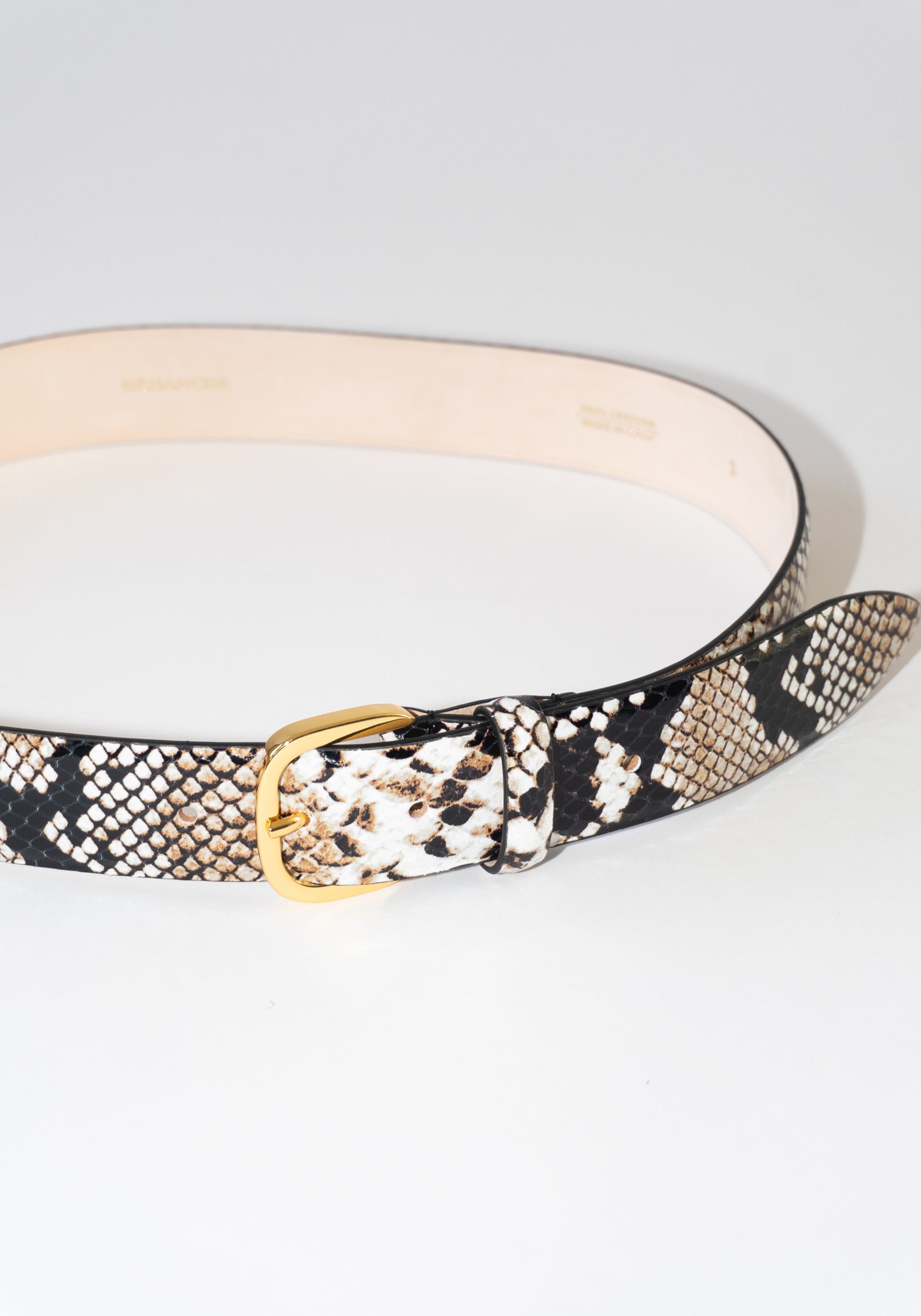 Jeanne Leather Belt in Desert Python