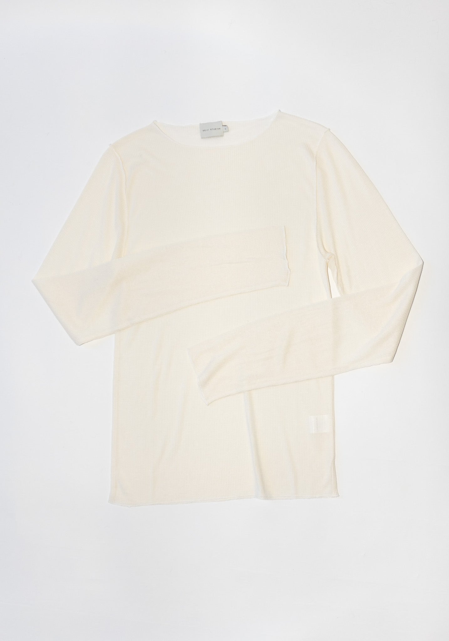 Deiji Studios Knit Long Sleeve Top in Off White