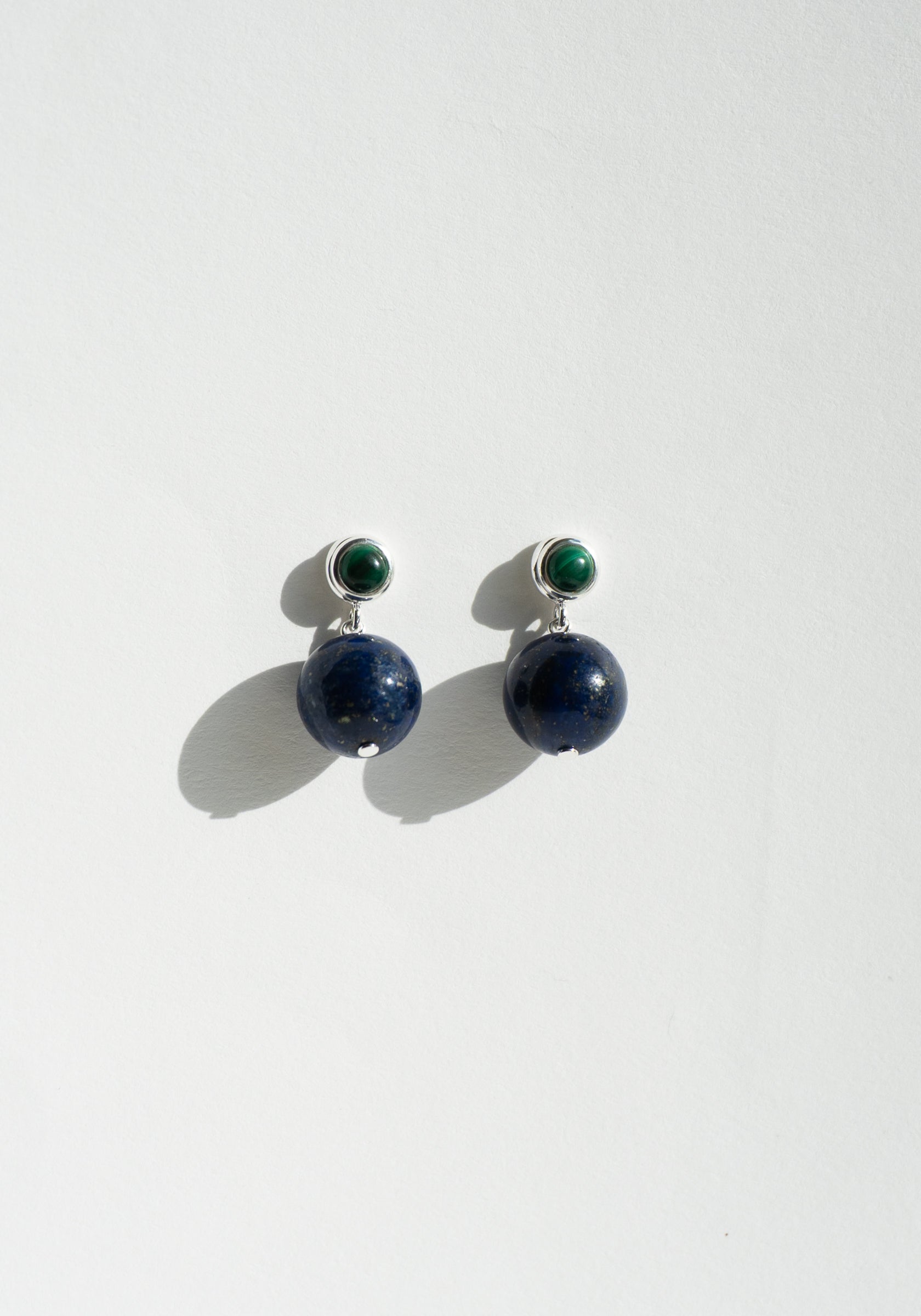 La Chapelle Earrings with Lapis and Malachite