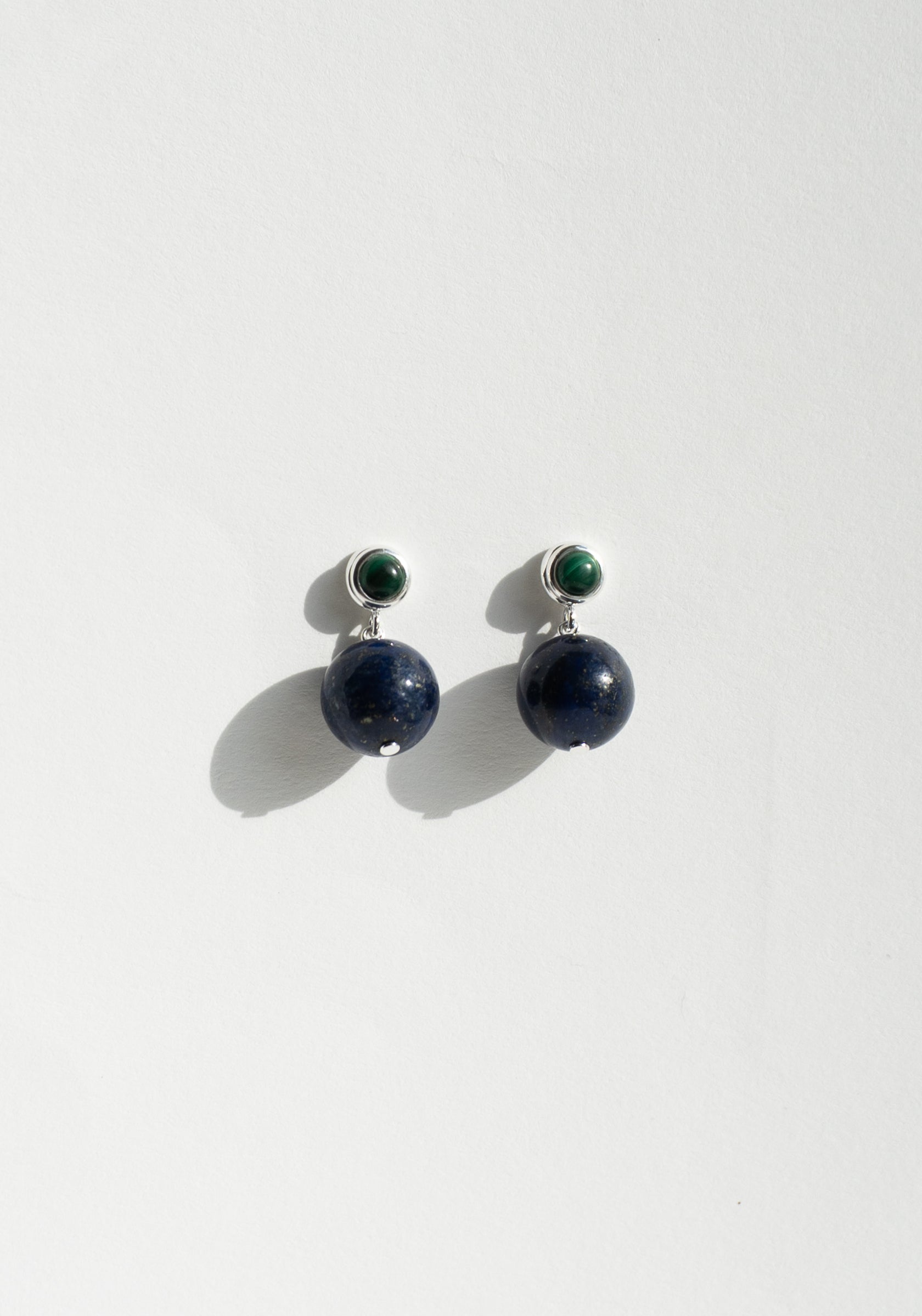 La Chapelle Earrings with Lapis and Malachite