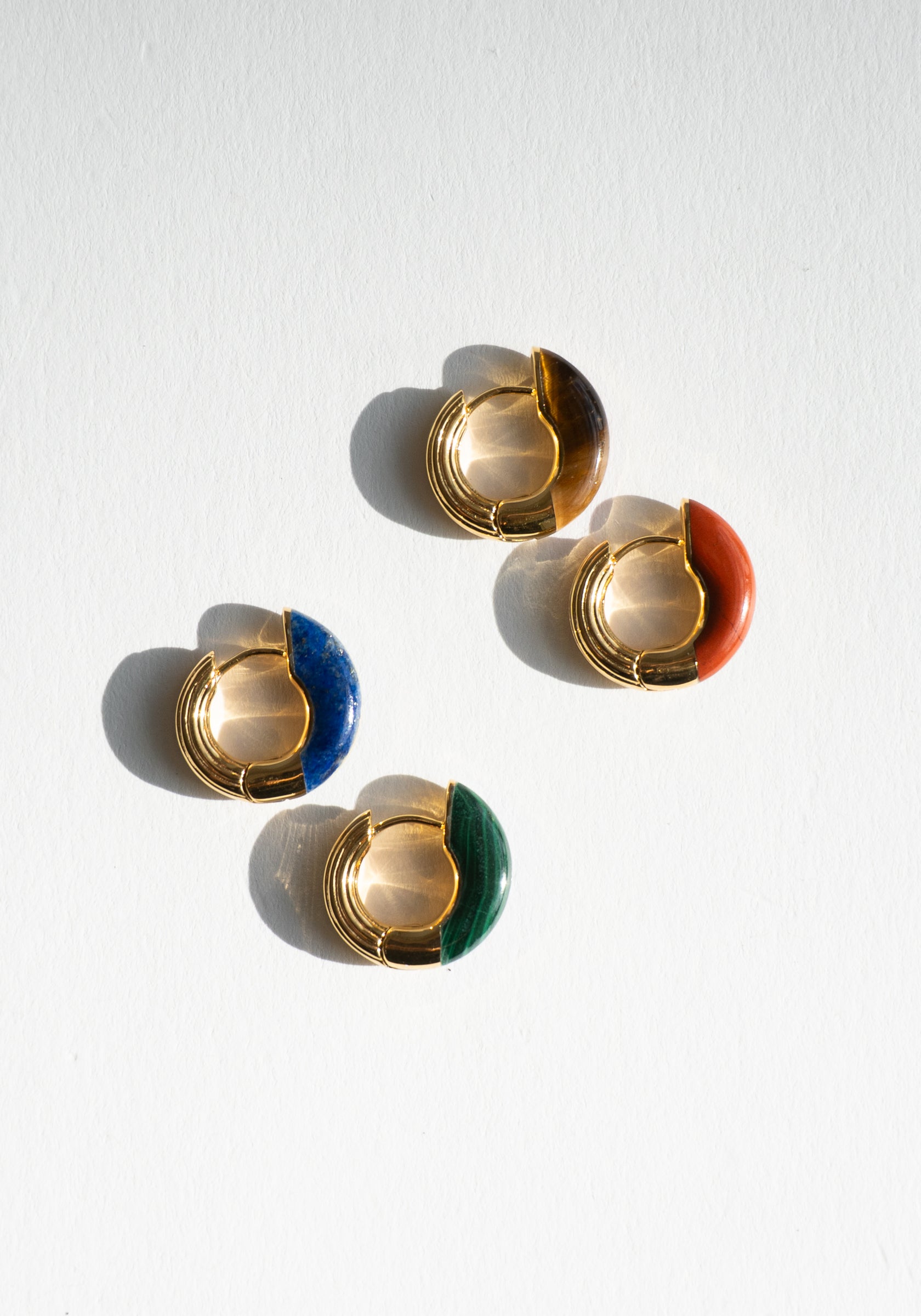 Locus Solus Earrings with Jasper and Tiger's Eye