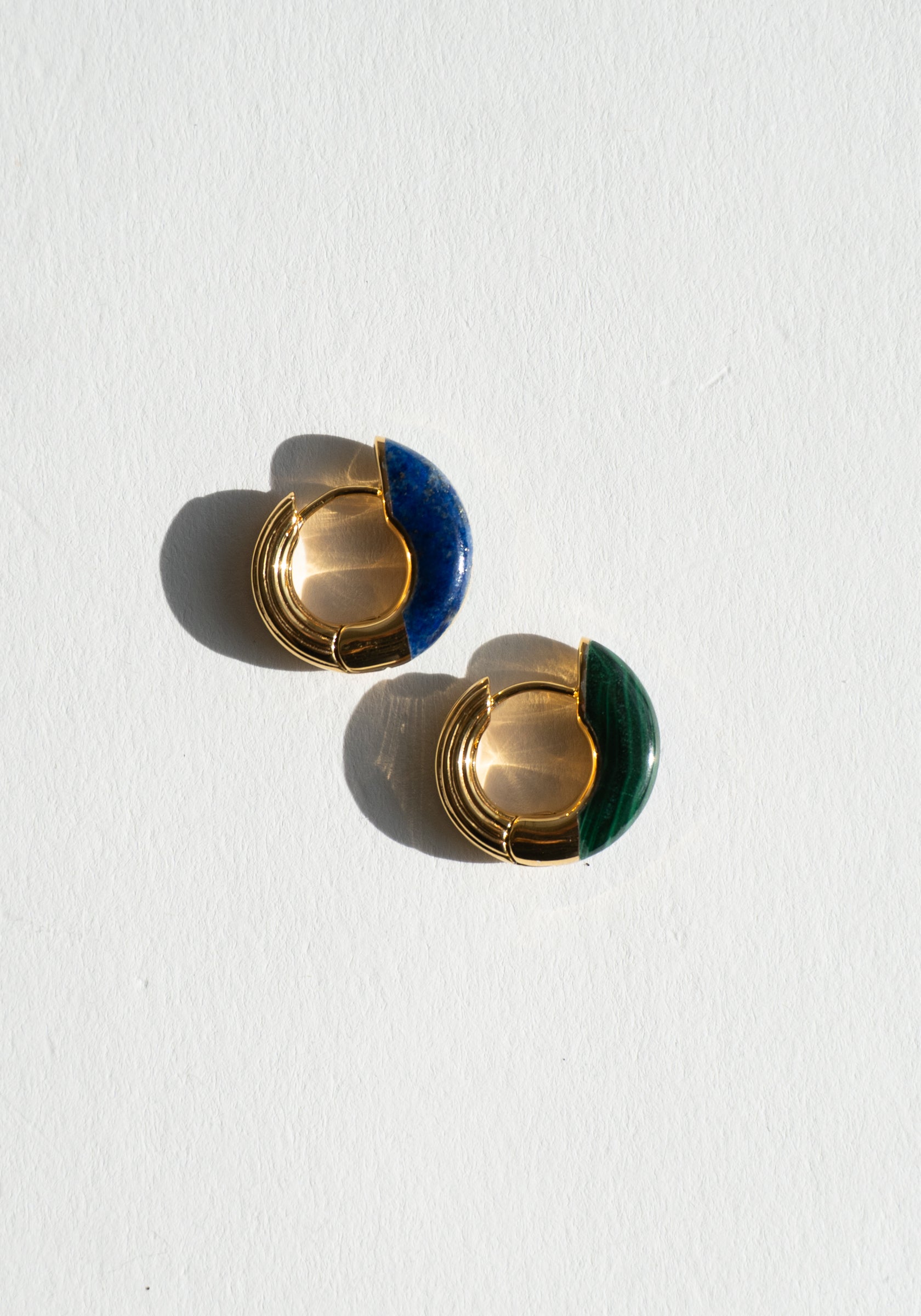 Locus Solus Earrings with Lapis and Malachite