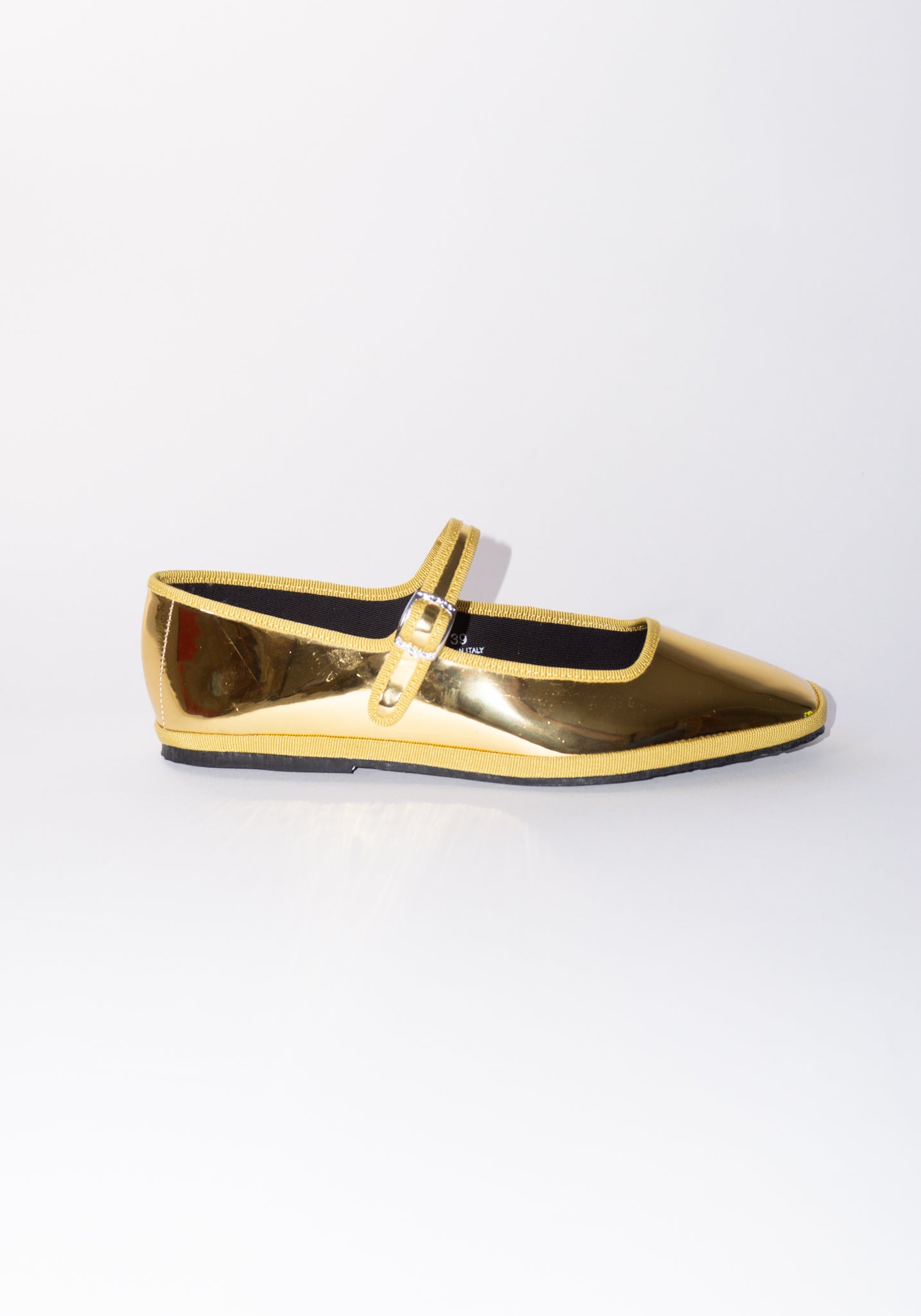 Drogheria Crivellini Square Toe Maryjane in Gold Mirror