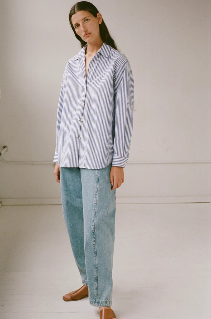 Classic Button Down in Blue Stripe