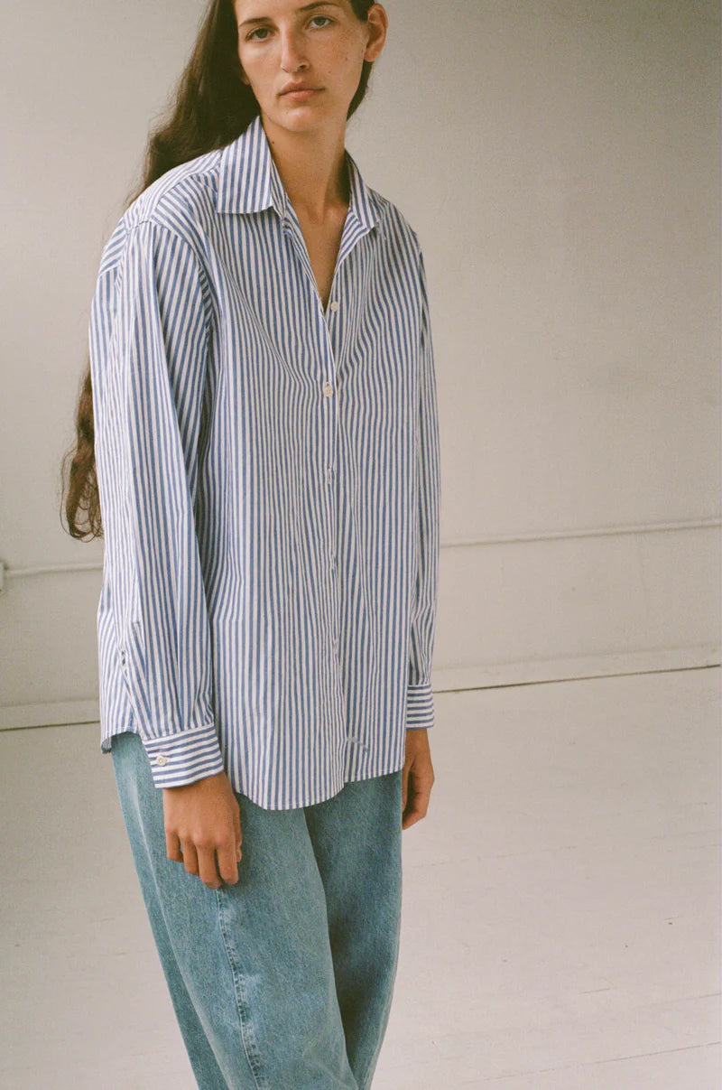 Classic Button Down in Blue Stripe